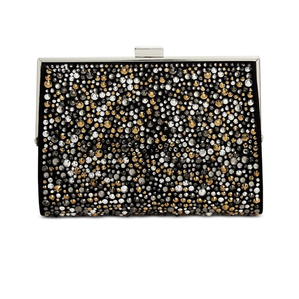 Inc International Concepts Clutch Loryy Sparkle Dressy Bag Rhinestone Black NWT - Picture 3 of 10